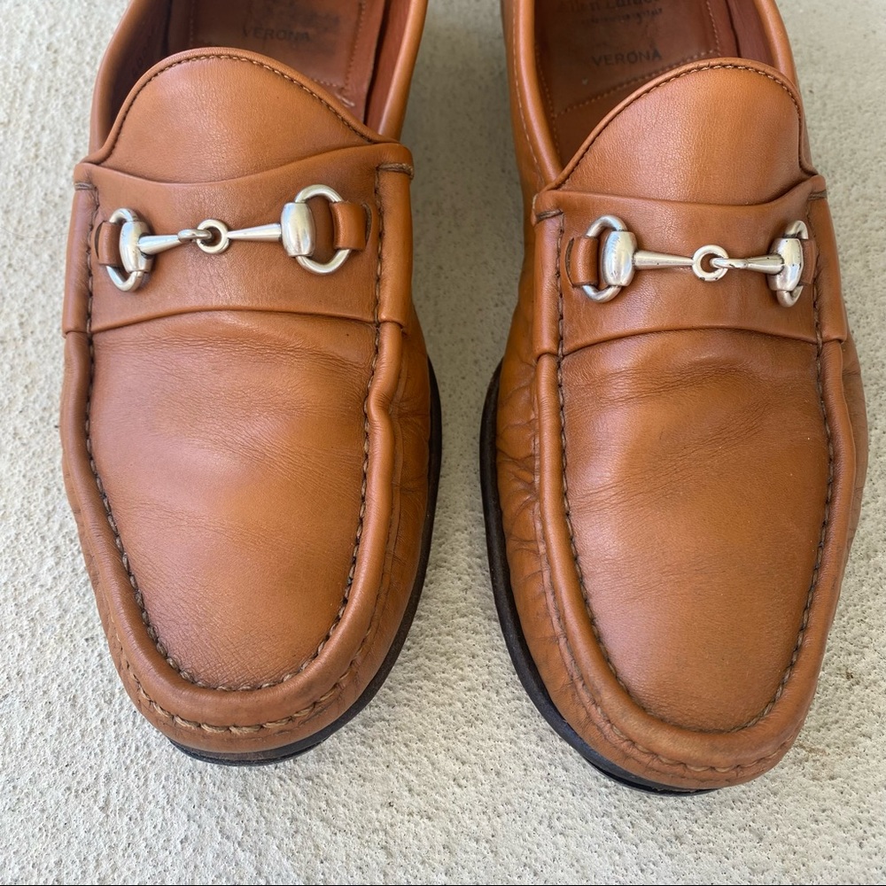 Allen Edmonds Verona Italian Loafers Men’s Size 8.5 D Saddle Tan Walnut Horsebit - Picture 2 of 11